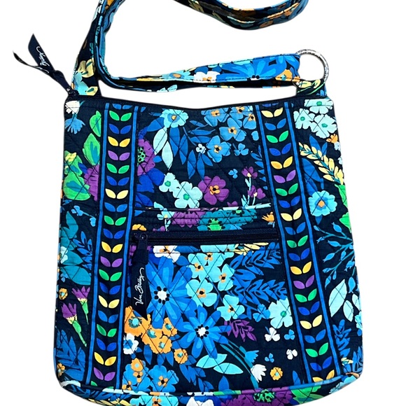 Vera Bradley Vibrant Floral Crossbody Bag - Blue and Green - Picture 1 of 3
